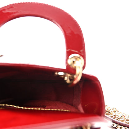 Christian Dior Patent Cannage Mini Lady Dior Red 5 of 9
