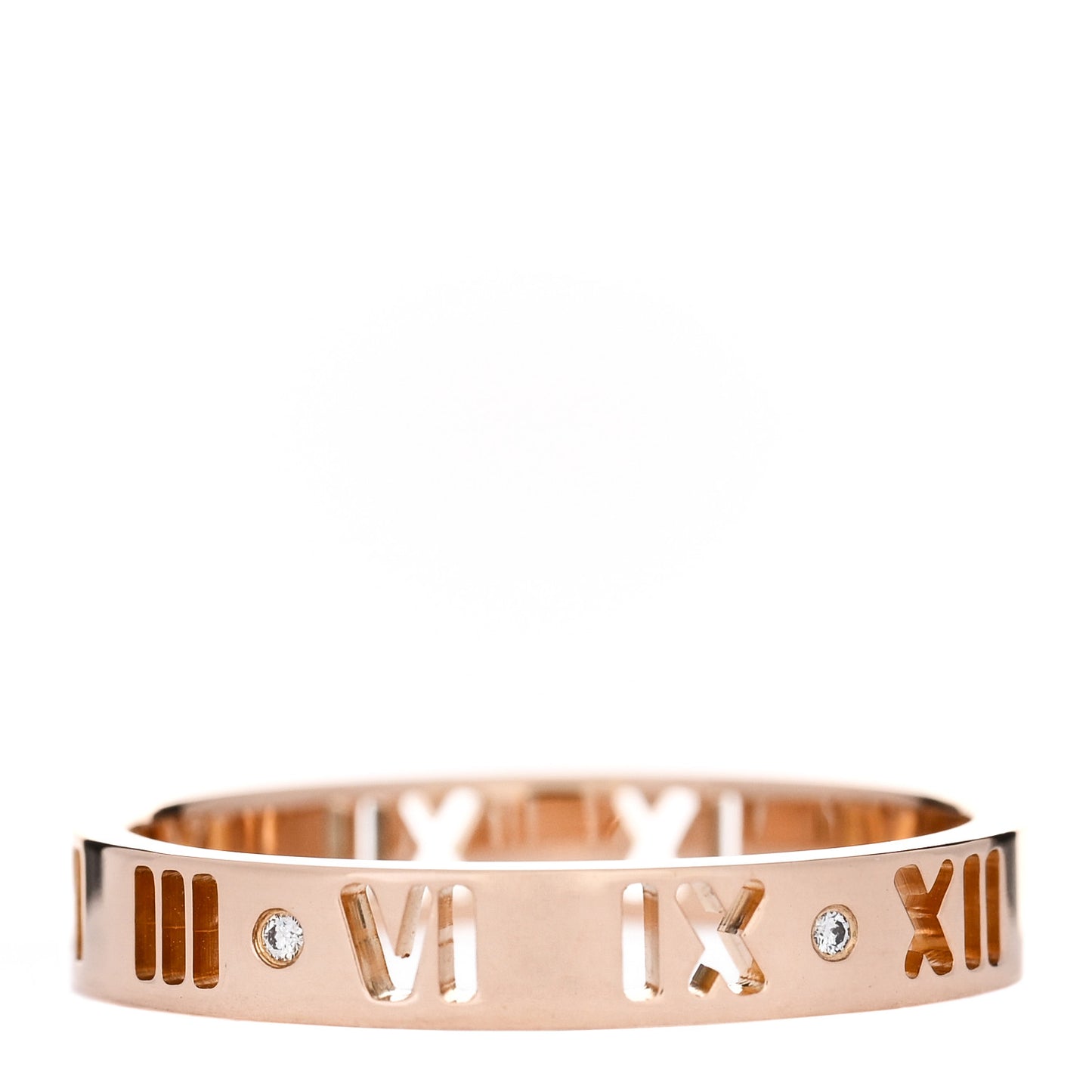 18K Rose Gold Diamond Atlas Pierced Ring 58 8.25