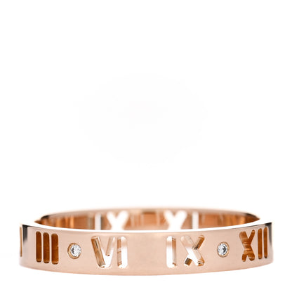 Tiffany 18K Rose Gold Diamond Atlas Pierced Ring 58 8.25 1 of 4