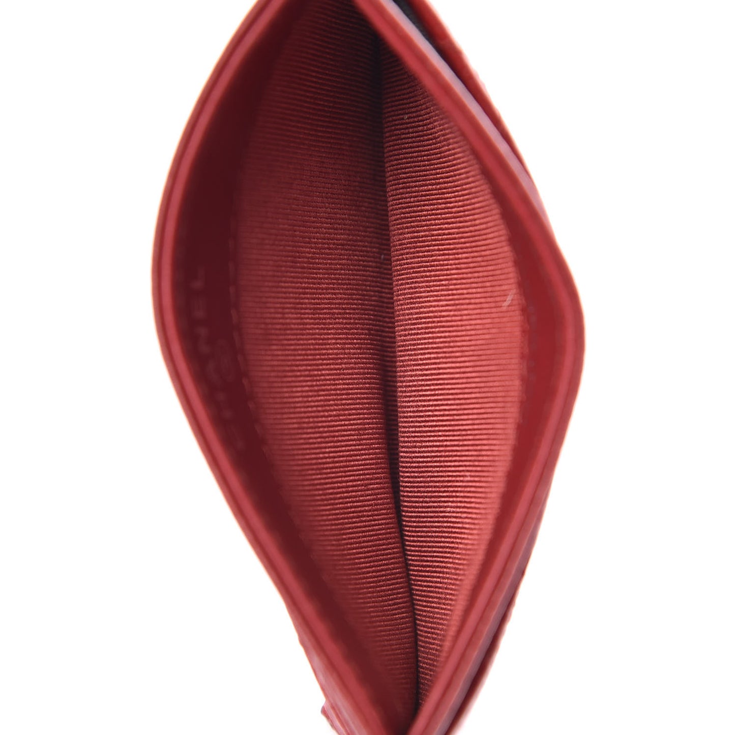 Caviar Quilted Card Holder Dark Red