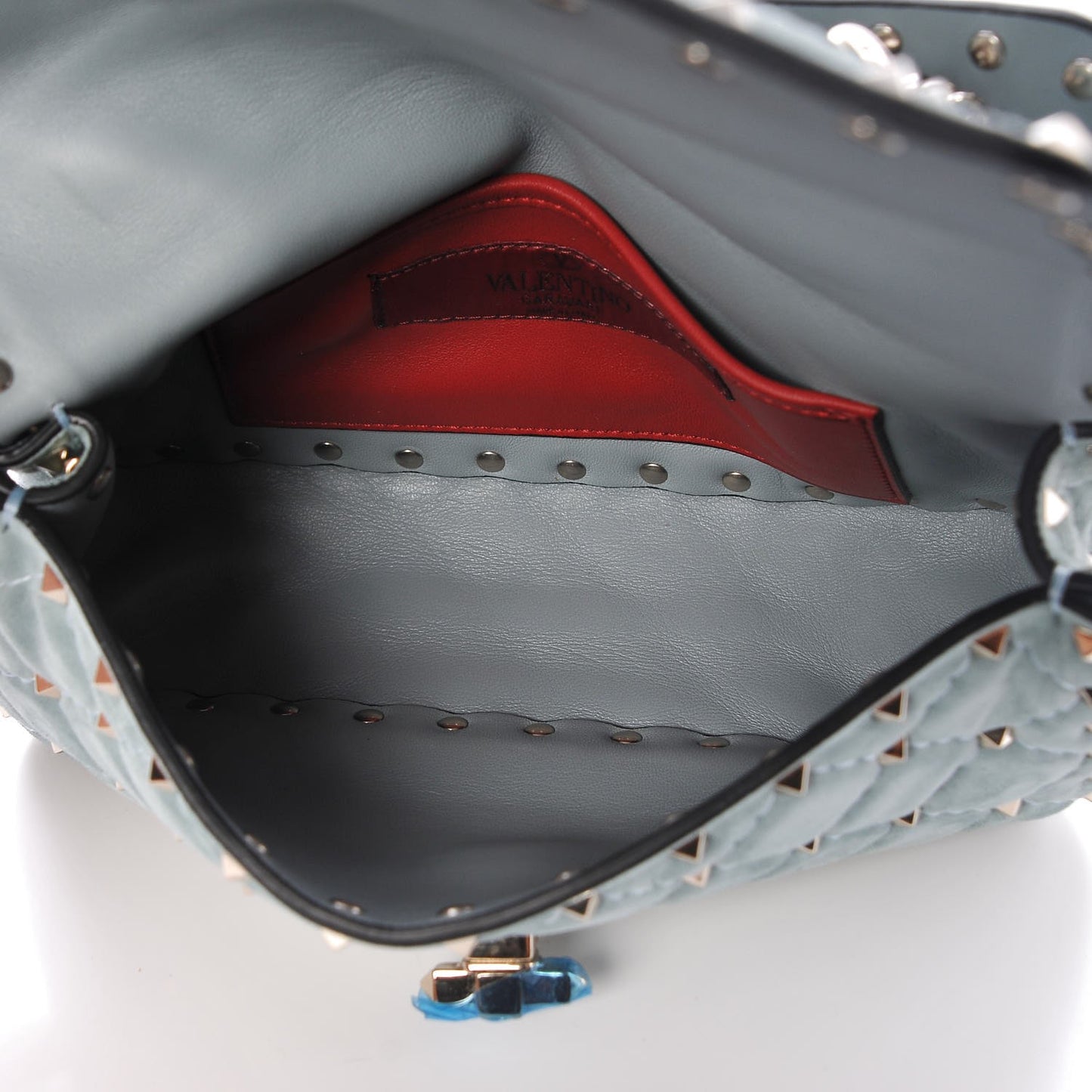 Suede Small Rockstud Spike Shoulder Bag Nube