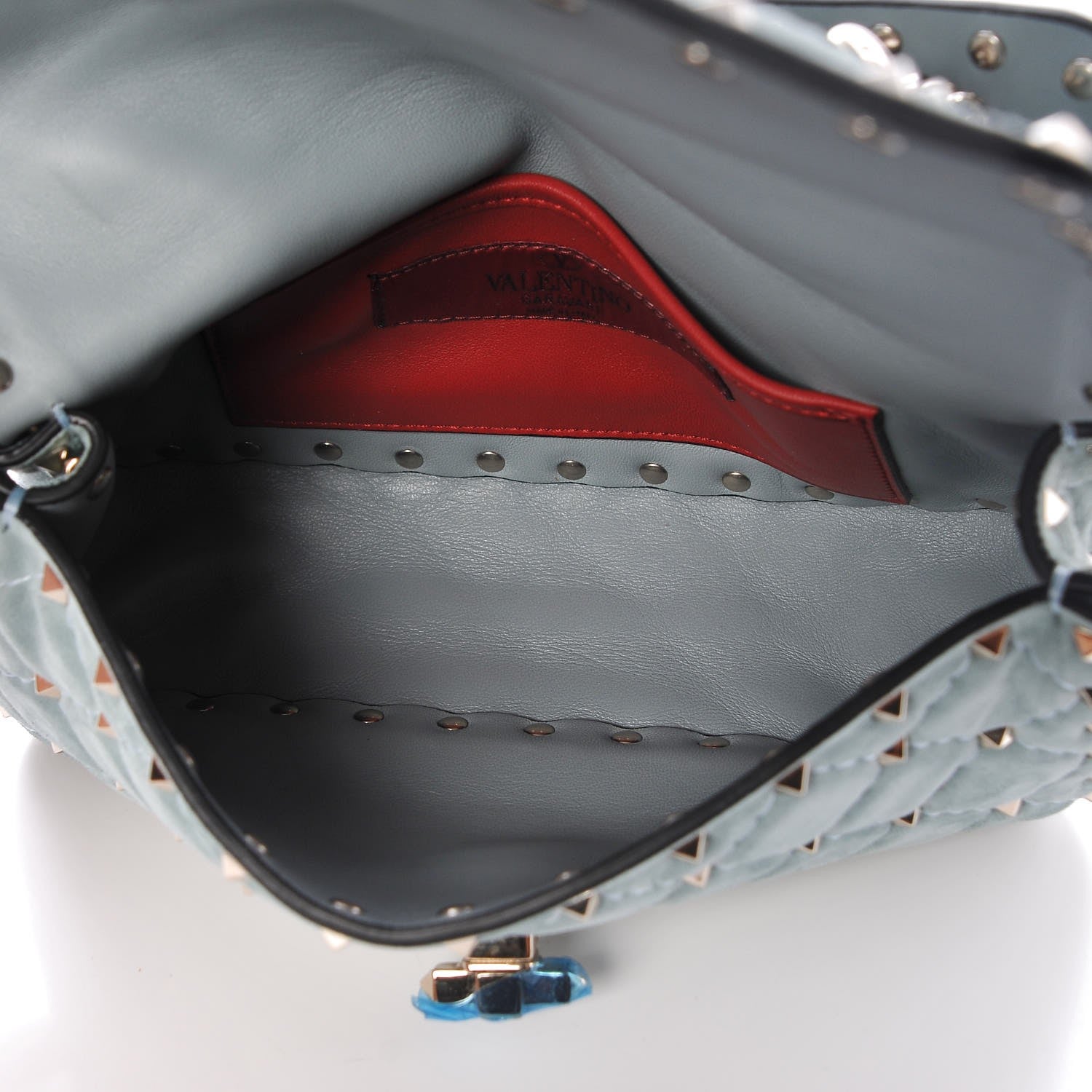 Valentino Garavani Suede Small Rockstud Spike Shoulder Bag Nube 5 of 6