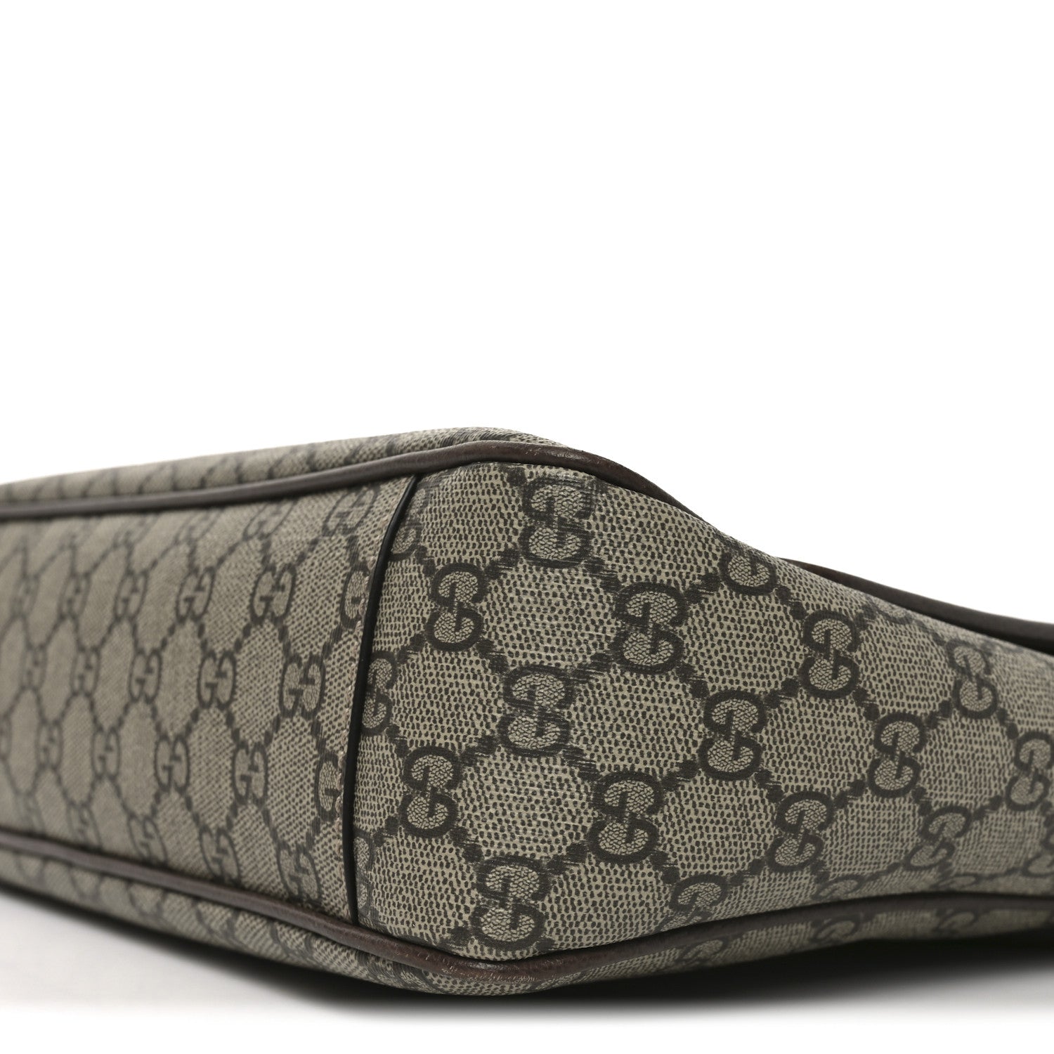 Gucci Tender GG Supreme Monogram Textured Dollar Calfskin Ophidia Messenger Bag Beige Ebony Dark Brown 10 of 11
