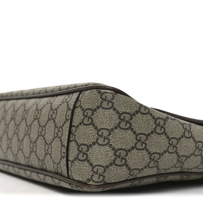 Gucci Tender GG Supreme Monogram Textured Dollar Calfskin Ophidia Messenger Bag Beige Ebony Dark Brown 10 of 11