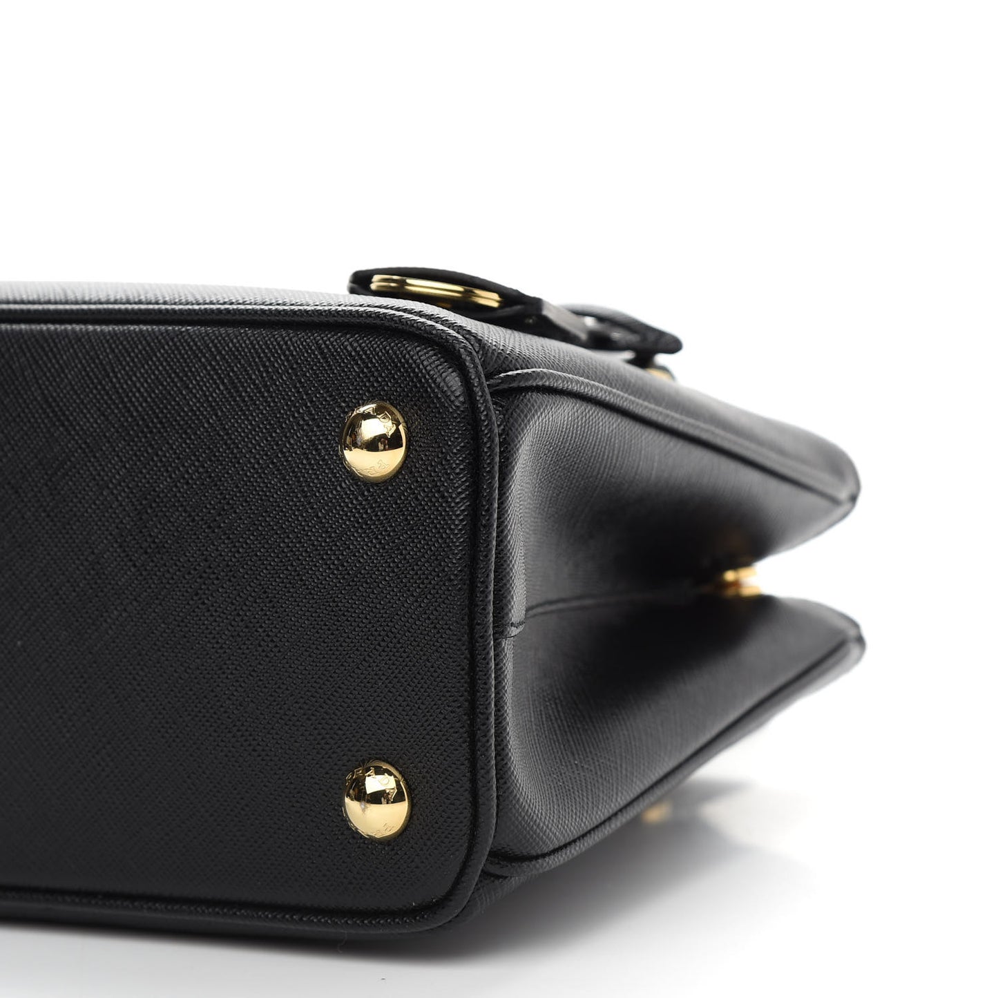 Saffiano Lux Micro Galleria Shoulder Bag Black