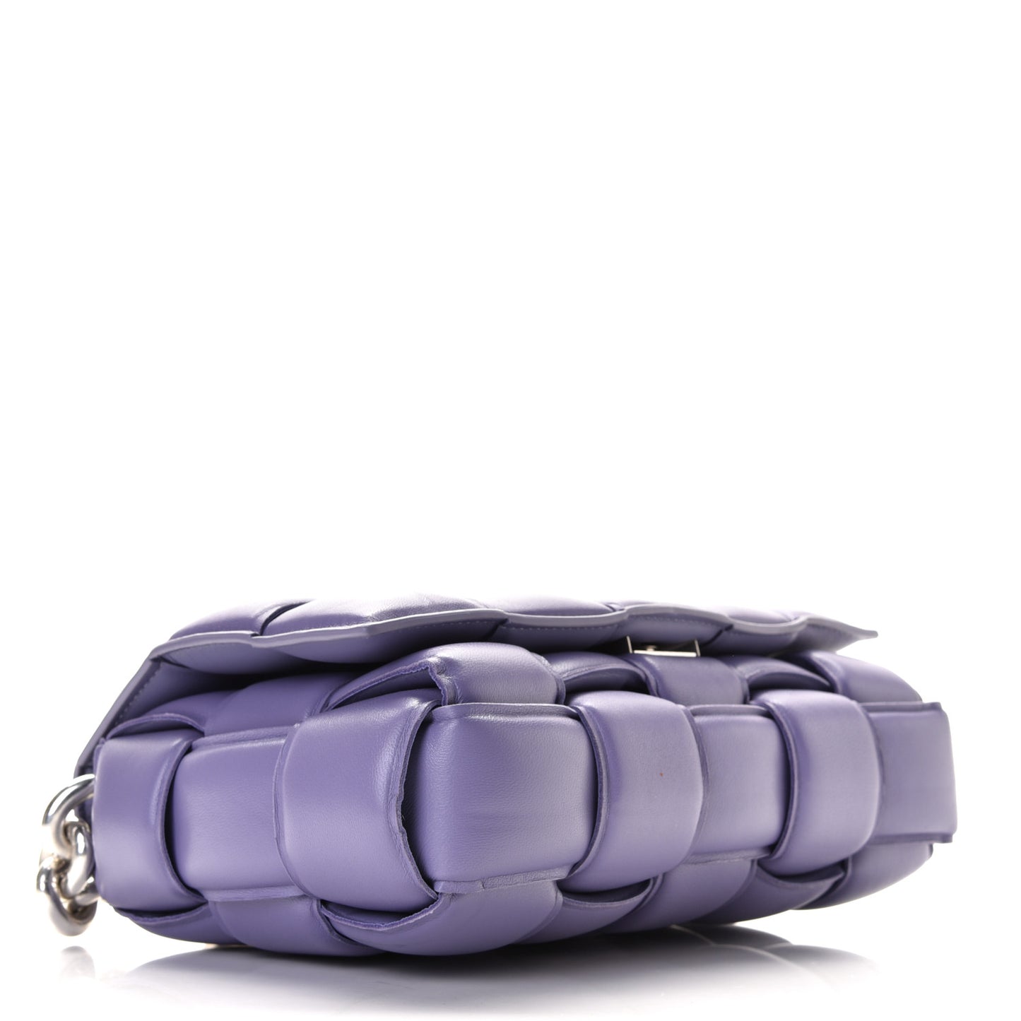 Lambskin Maxi Intreccio Padded Chain Cassette Crossbody Bag Lavender
