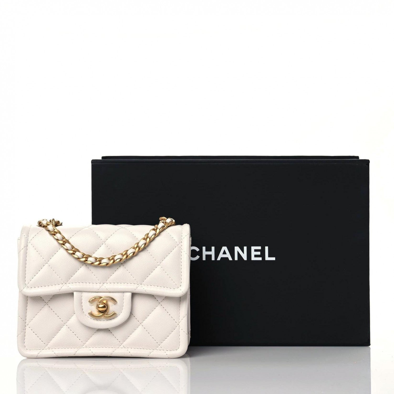 Chanel Caviar Quilted Mini Sweet Classic Flap White 11 of 11