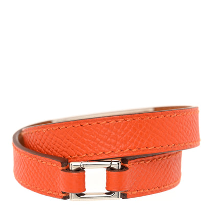 Hermes Epsom Rivale Double Tour Bracelet S Orange 3 of 6