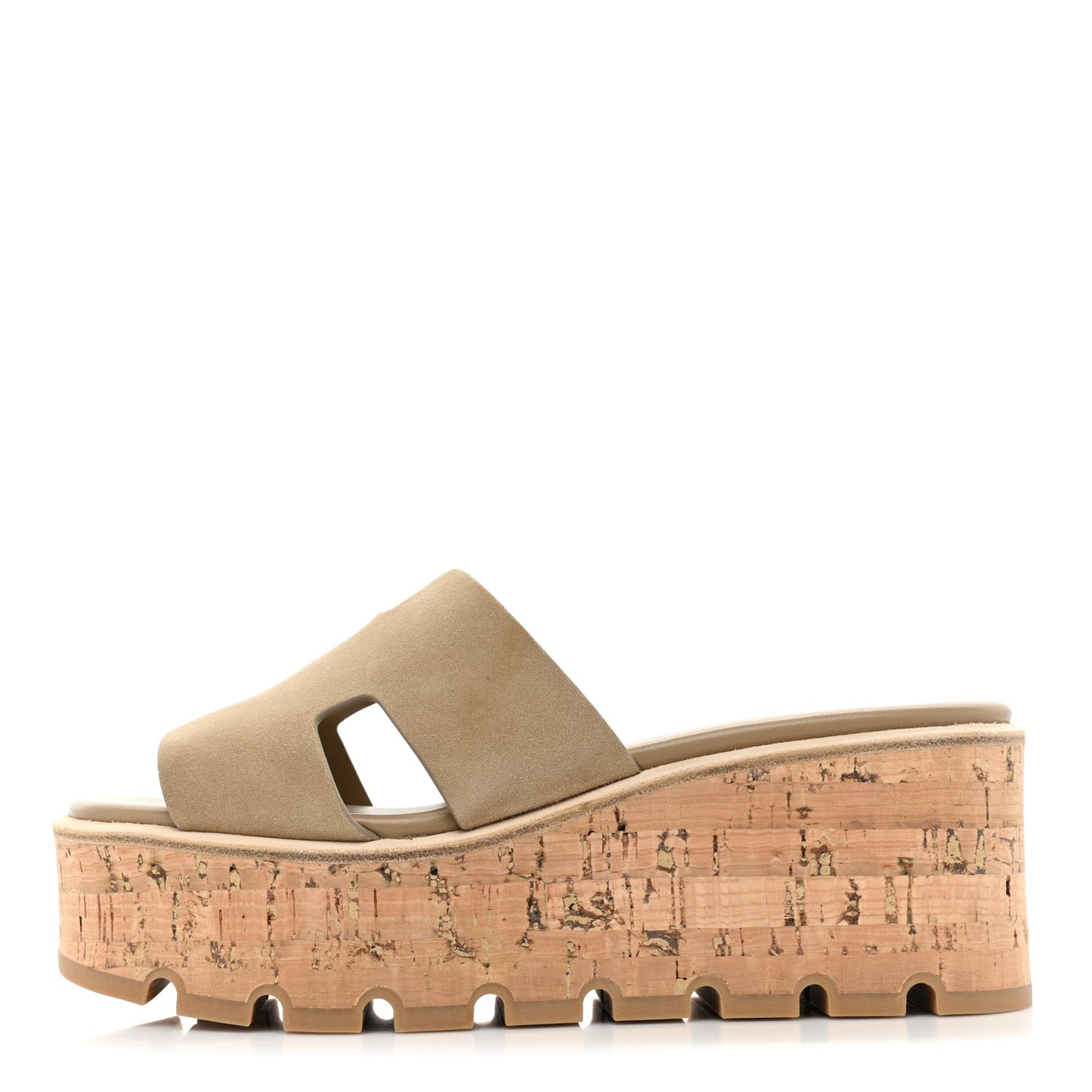 Suede Goatskin Cork Eze 30 Sandals 38 Beige Argile