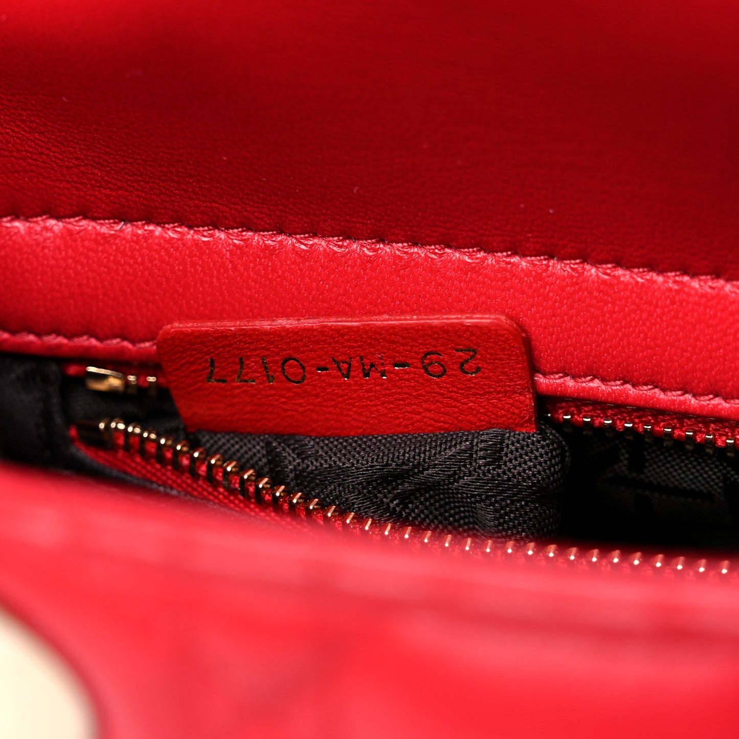 Lambskin Cannage Small Lucky Badges My Lady Dior Red