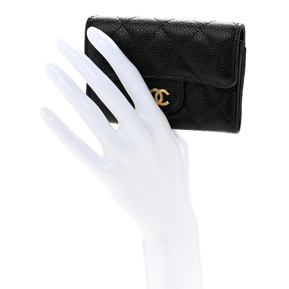 Chanel Caviar Quilted Flap Card Holder Wallet Black 2 of 12