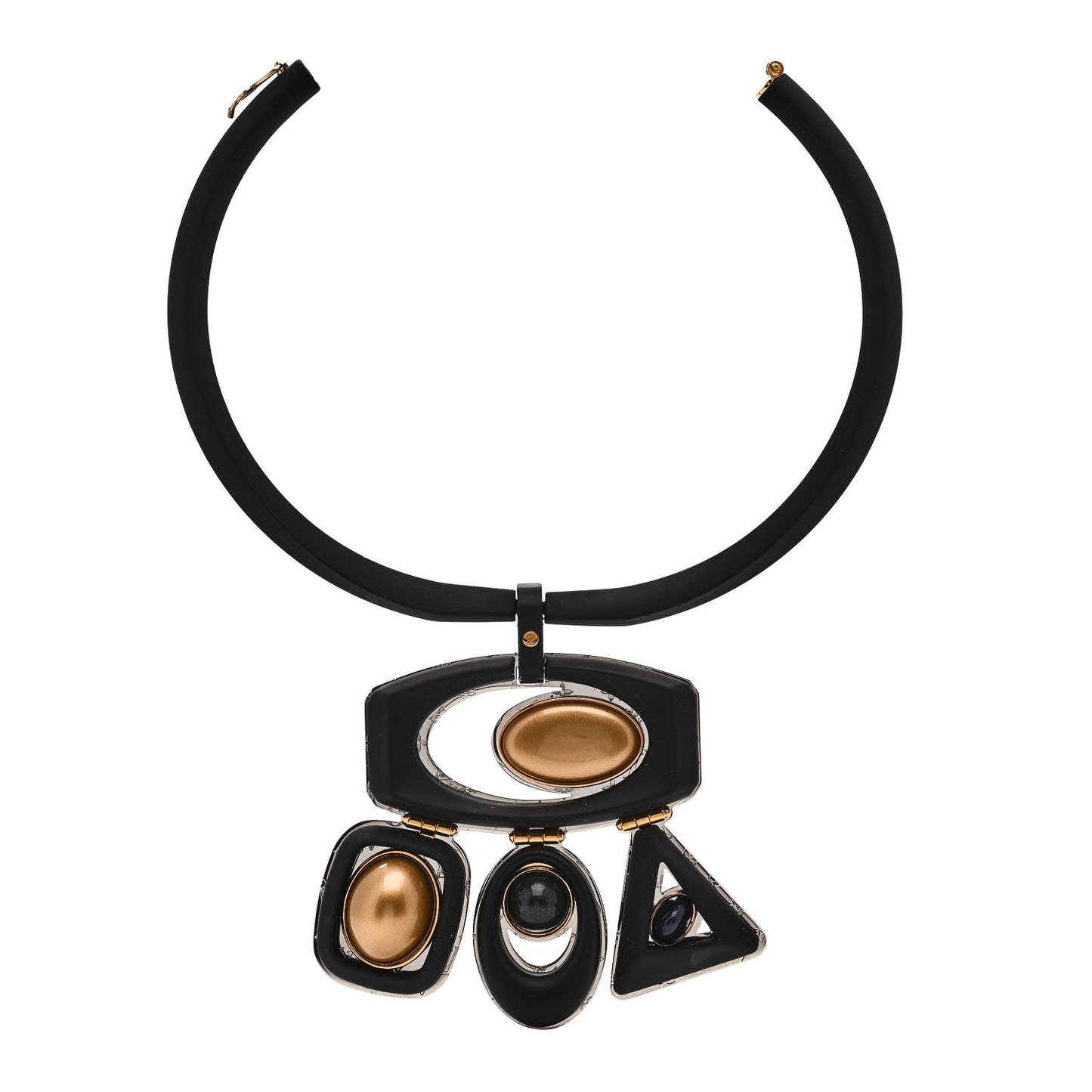 Rubber Metal Geometric Choker Necklace