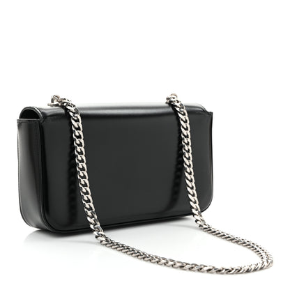 Celine Shiny Calfskin Triomphe Chain Shoulder Bag Black 3 of 9
