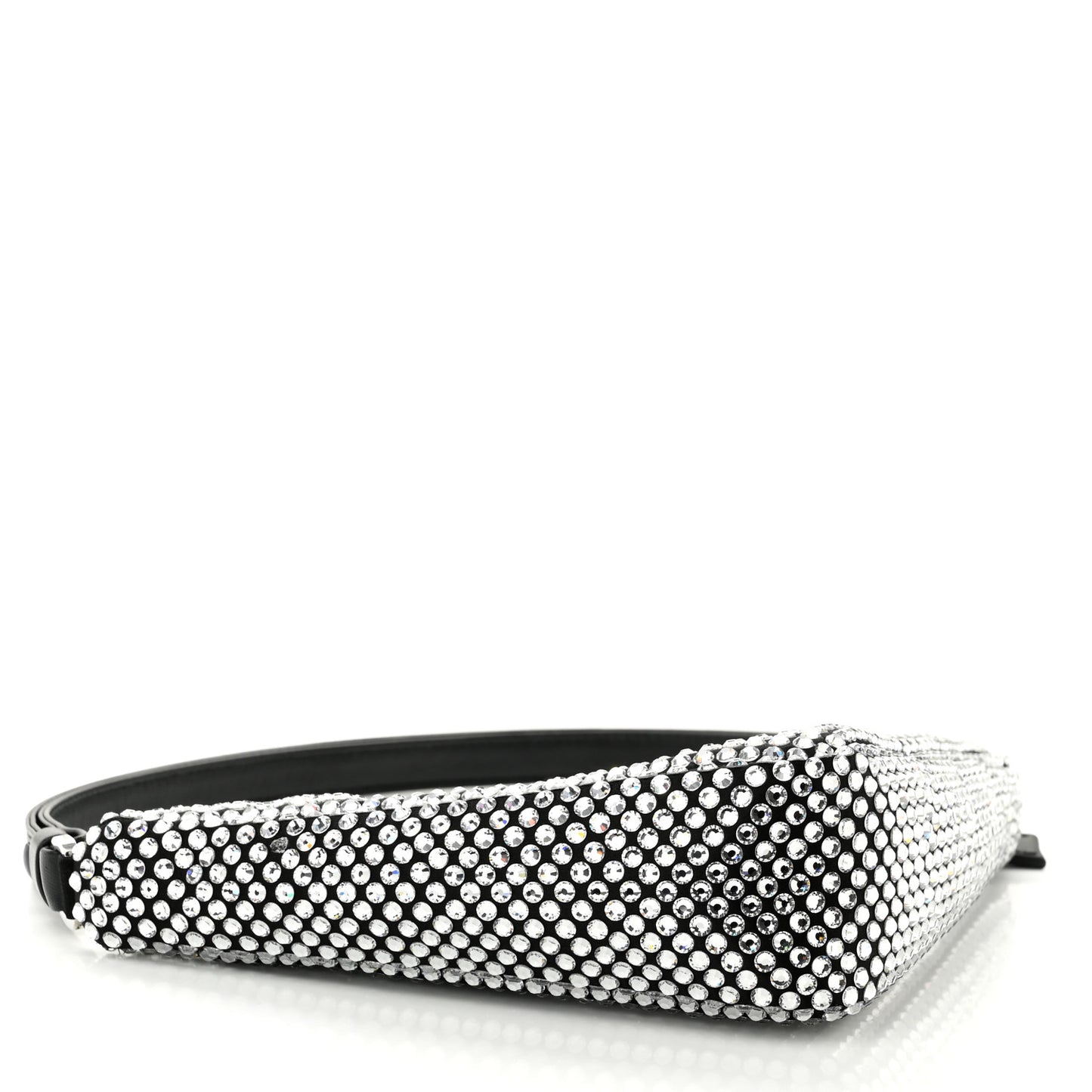 Satin Crystal Triangle Pouch Cristal