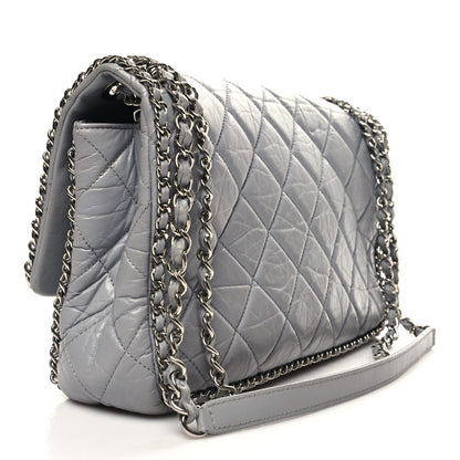 Chanel Crumpled Calfskin Large Chain All Over Flap Grey 3 of 13