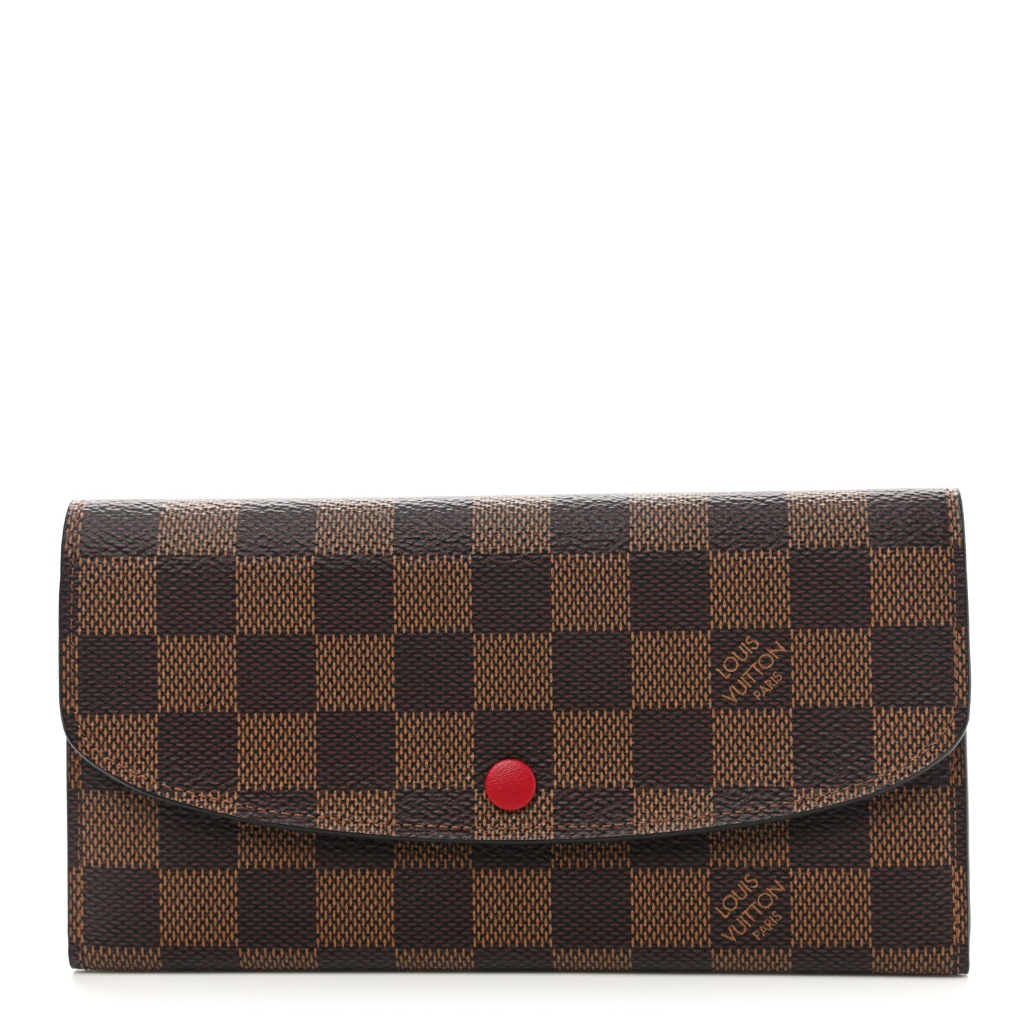 Louis Vuitton Damier Ebene Emilie Wallet Red 1 of 7