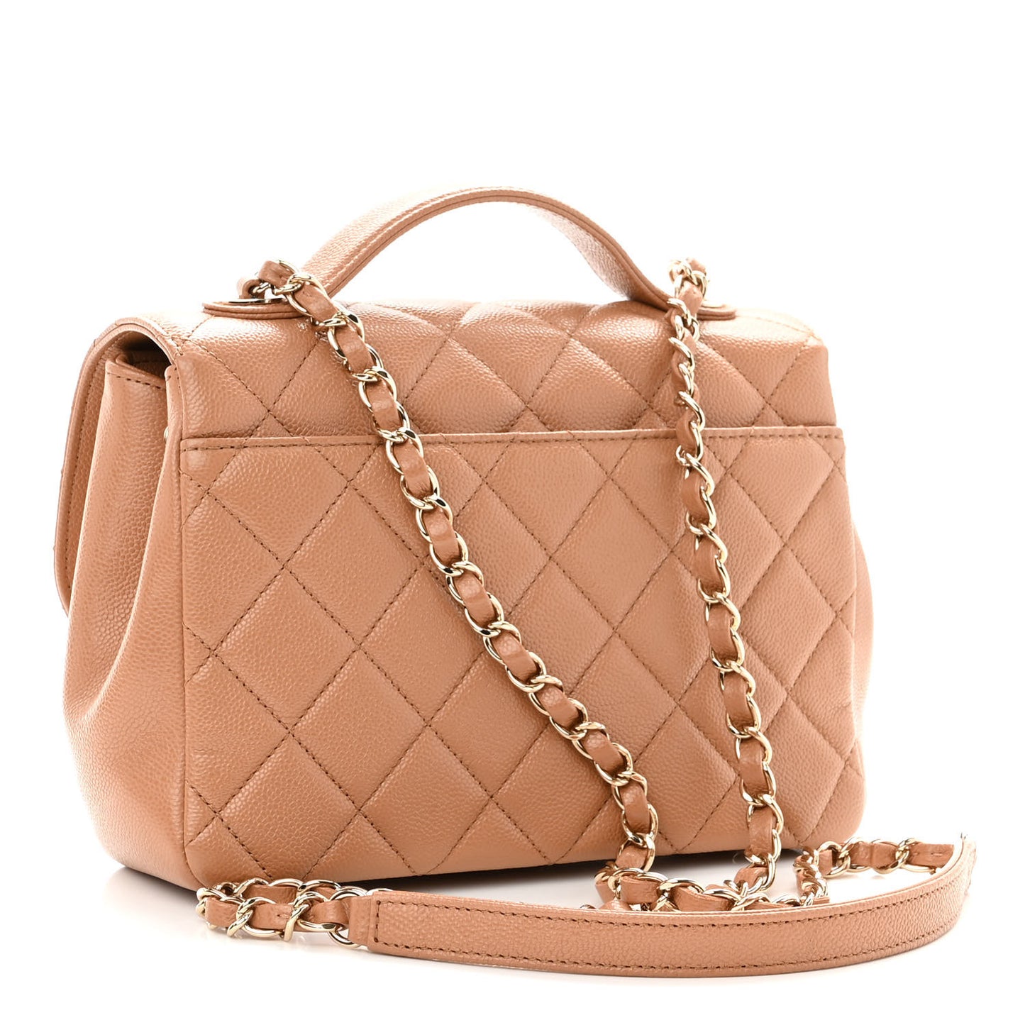 Caviar Quilted Medium Business Affinity Flap Beige