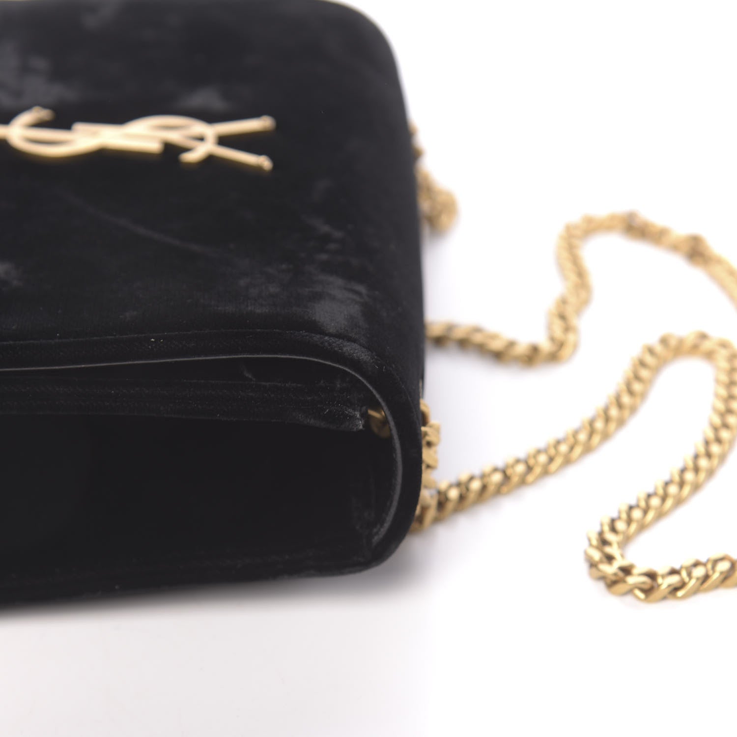 Saint Laurent Velvet Small Monogram Kate Tassel Shoulder Bag Black 14 of 14