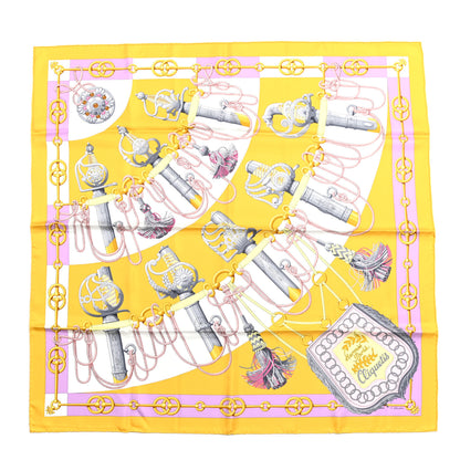 Hermes Silk Cliquetis Scarf 90 Jaune Soleil Parme 1 of 4