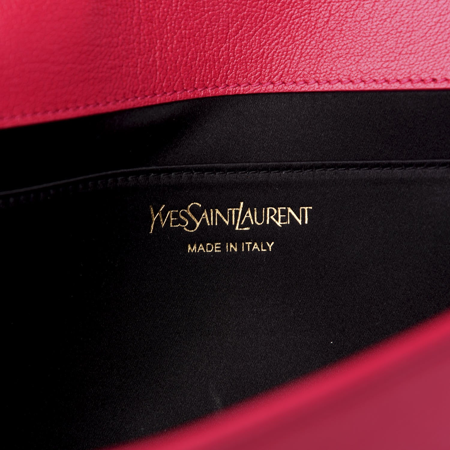 Saint Laurent Goatskin Monogram Large Belle De Jour Clutch Lipstick Fuchsia 7 of 8