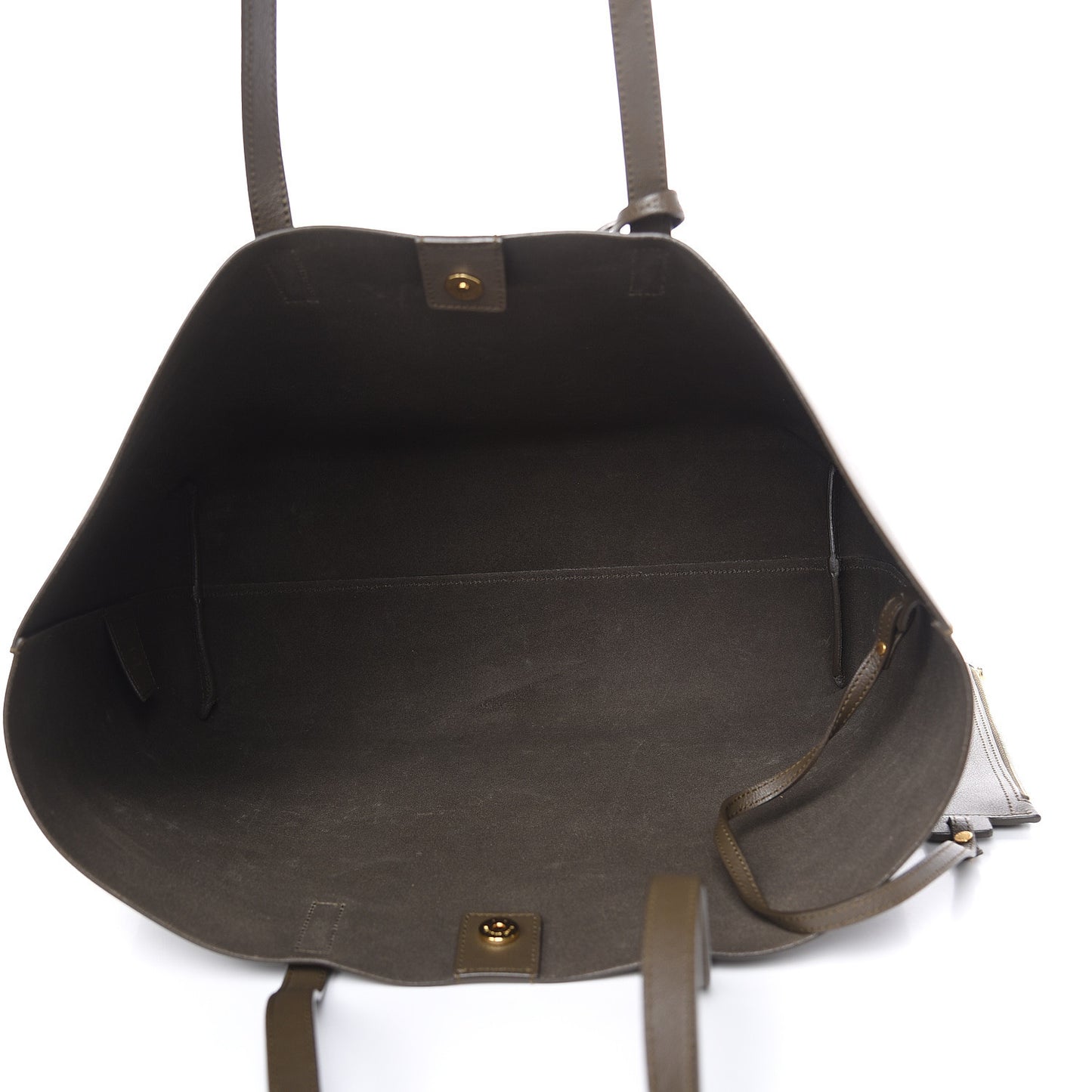 Calfskin Large Shopping Tote Kaki Militaire