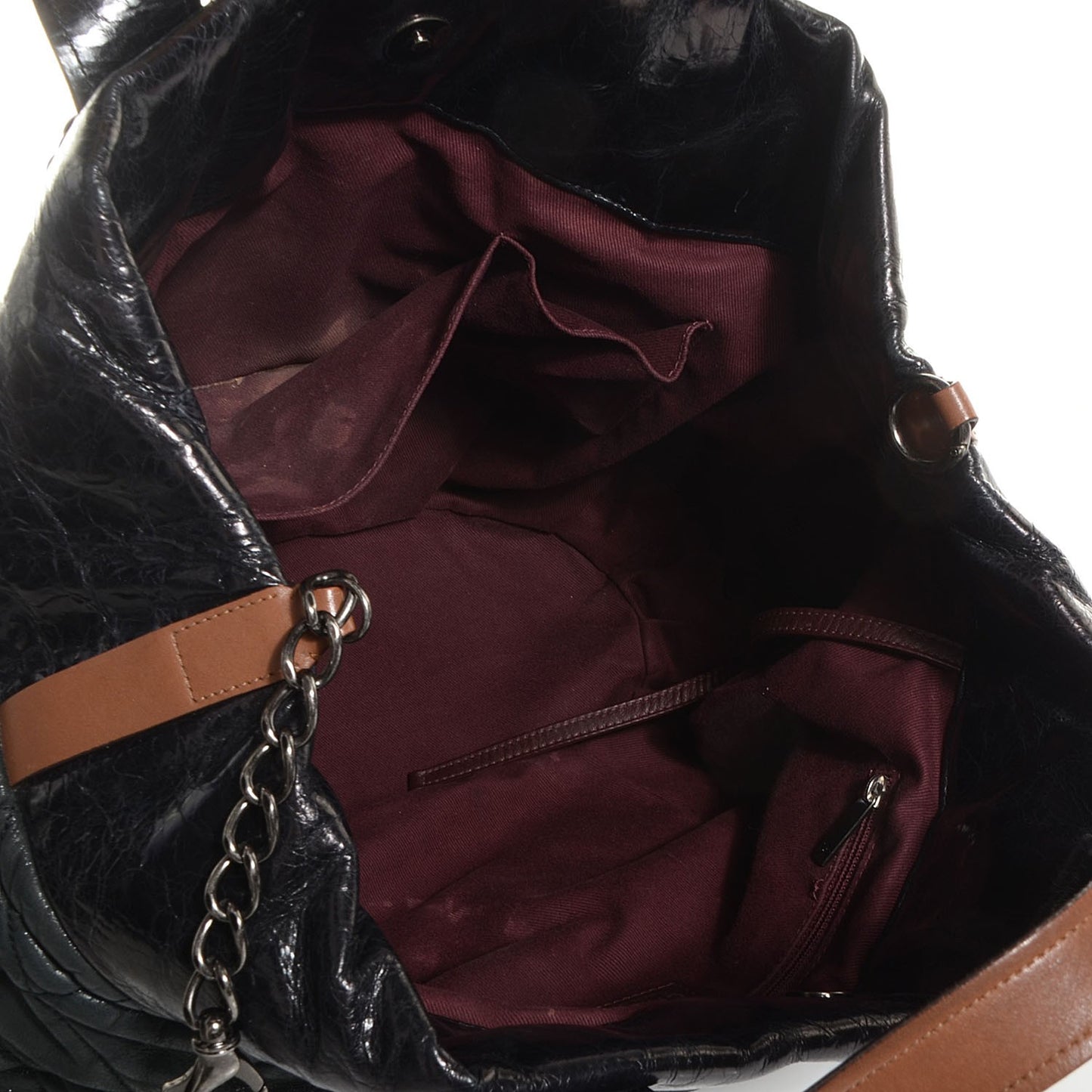 Iridescent Calfskin Large In The Mix Tote Black