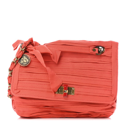Lanvin Canvas Pleated Happy Square Shoulder Bag Orange 1 of 4