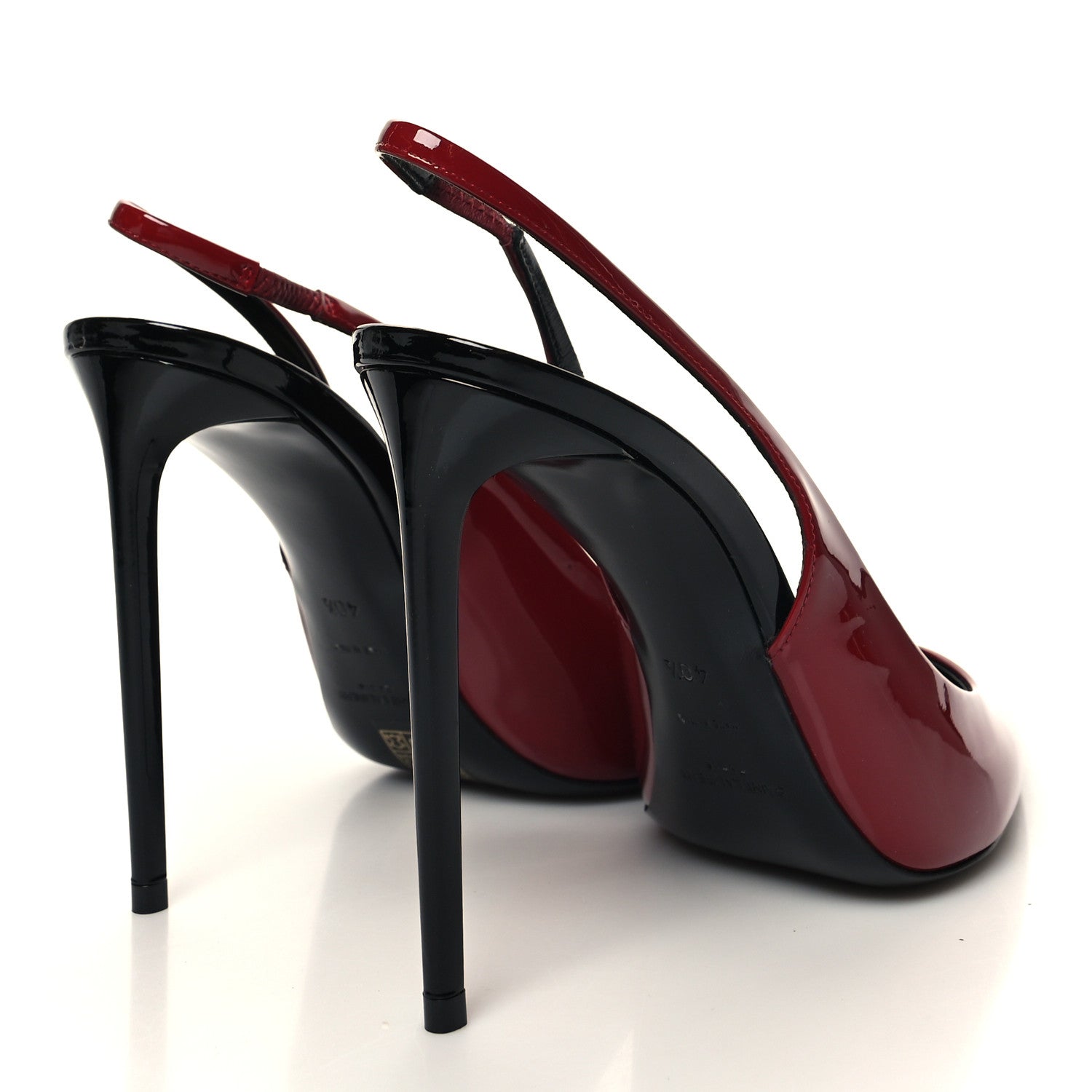 Saint Laurent Patent Calfskin Zoe 105 Slingback Pump 40.5 Red 4 of 9
