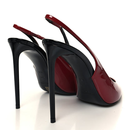 Saint Laurent Patent Calfskin Zoe 105 Slingback Pump 40.5 Red 4 of 9