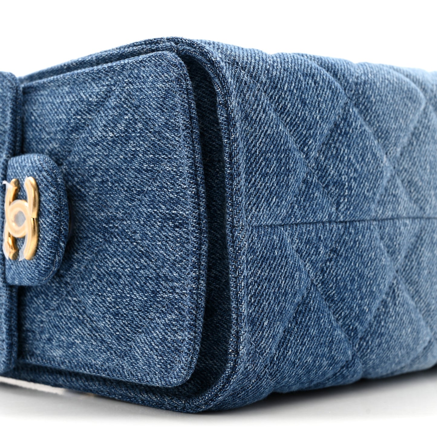 Washed Denim Quilted Mini Chanel 25 Handbag Blue