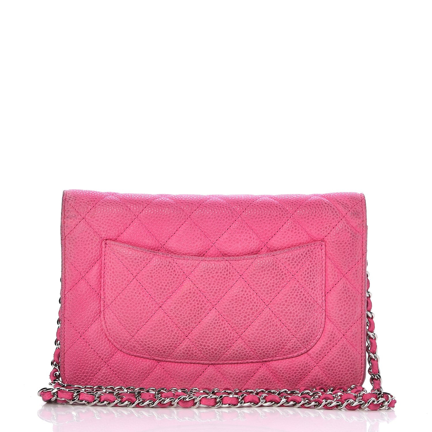 Chanel Iridescent Caviar Quilted Wallet on Chain WOC Pink 13 of 14