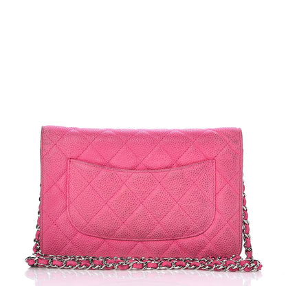 Chanel Iridescent Caviar Quilted Wallet on Chain WOC Pink 13 of 14