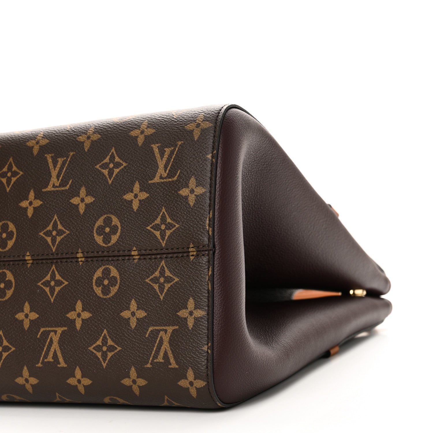Louis Vuitton Calfskin Monogram Fold Tote MM Black Wine Cream 9 of 9