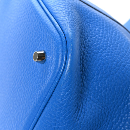 Hermes Taurillon Clemence Picotin Lock 22 MM Bleu Hydra 12 of 13