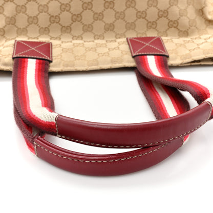 Gucci GG Monogram Large Web Handle Bucket Tote Red 19 of 19