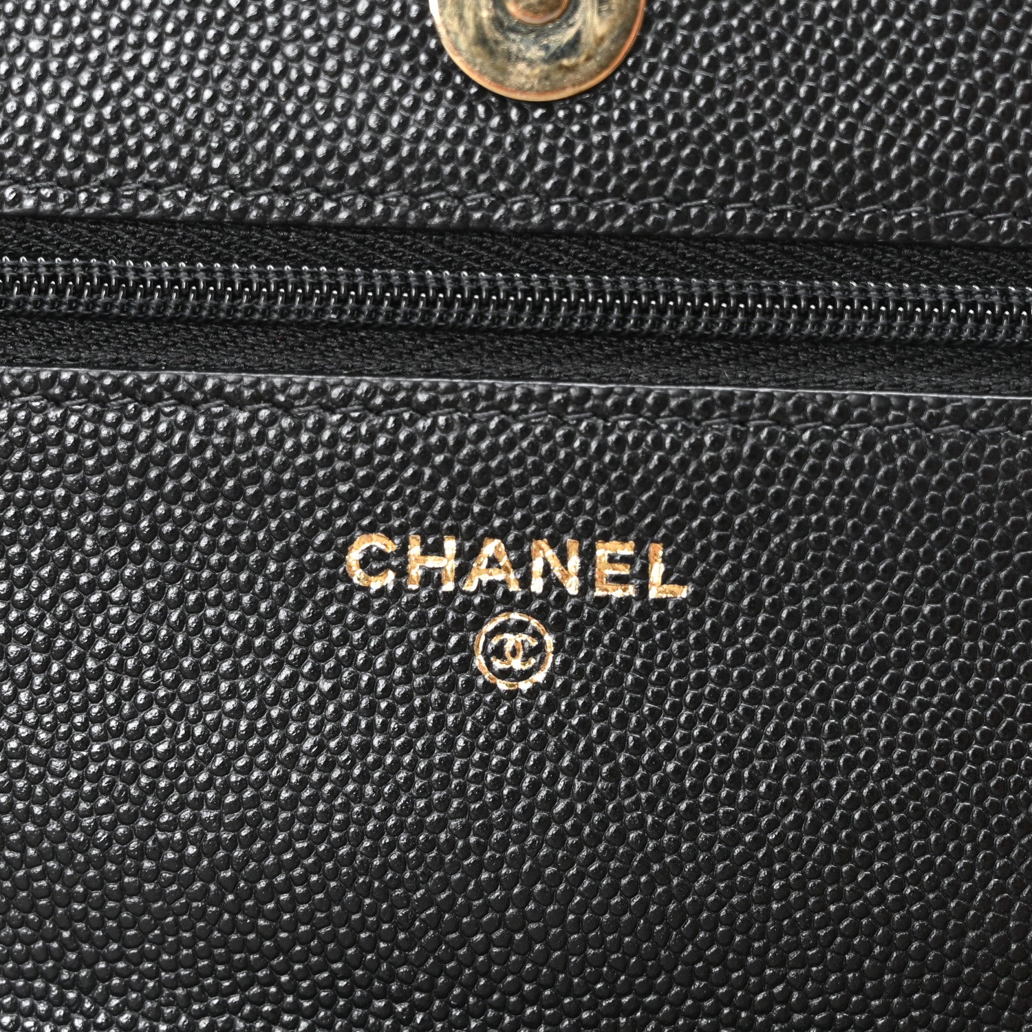 Chanel Shiny Caviar Quilted Strass CC Wallet On Chain WOC Black 6 of 11