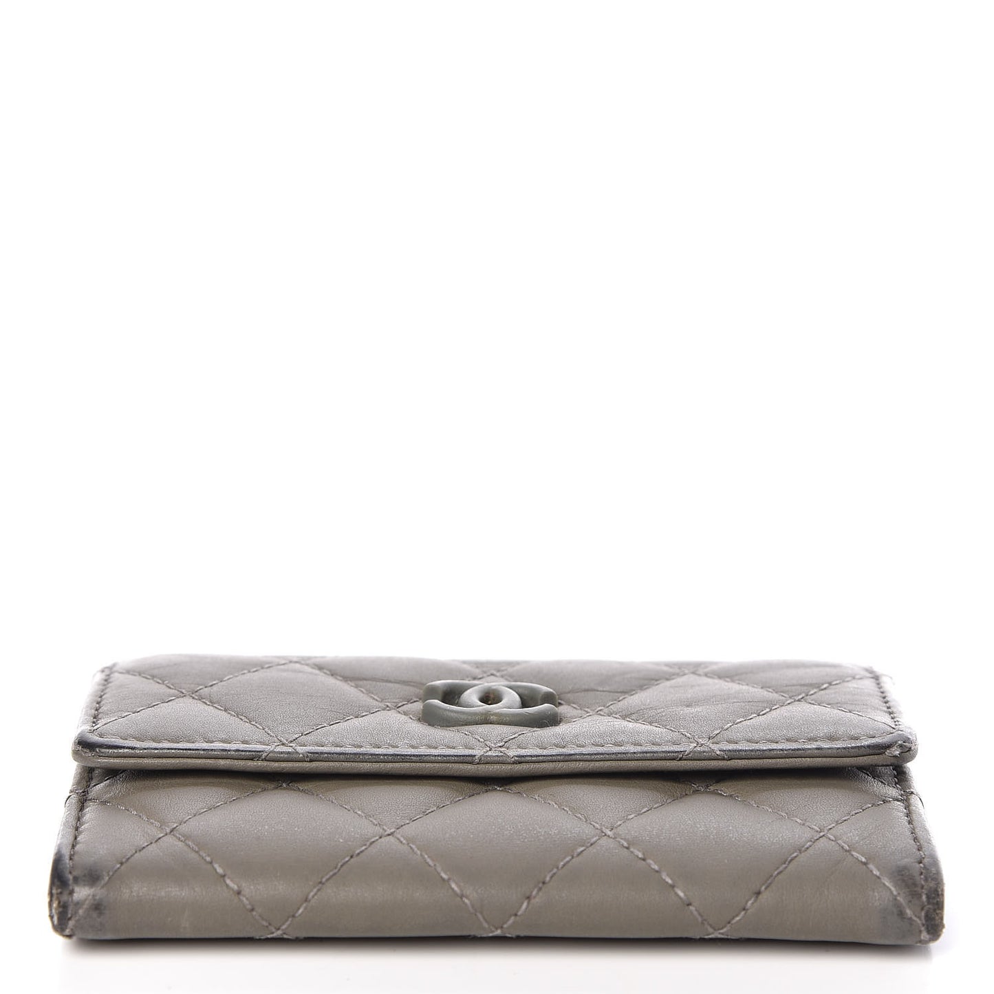 Lambskin Quilted CC Card Holder Green