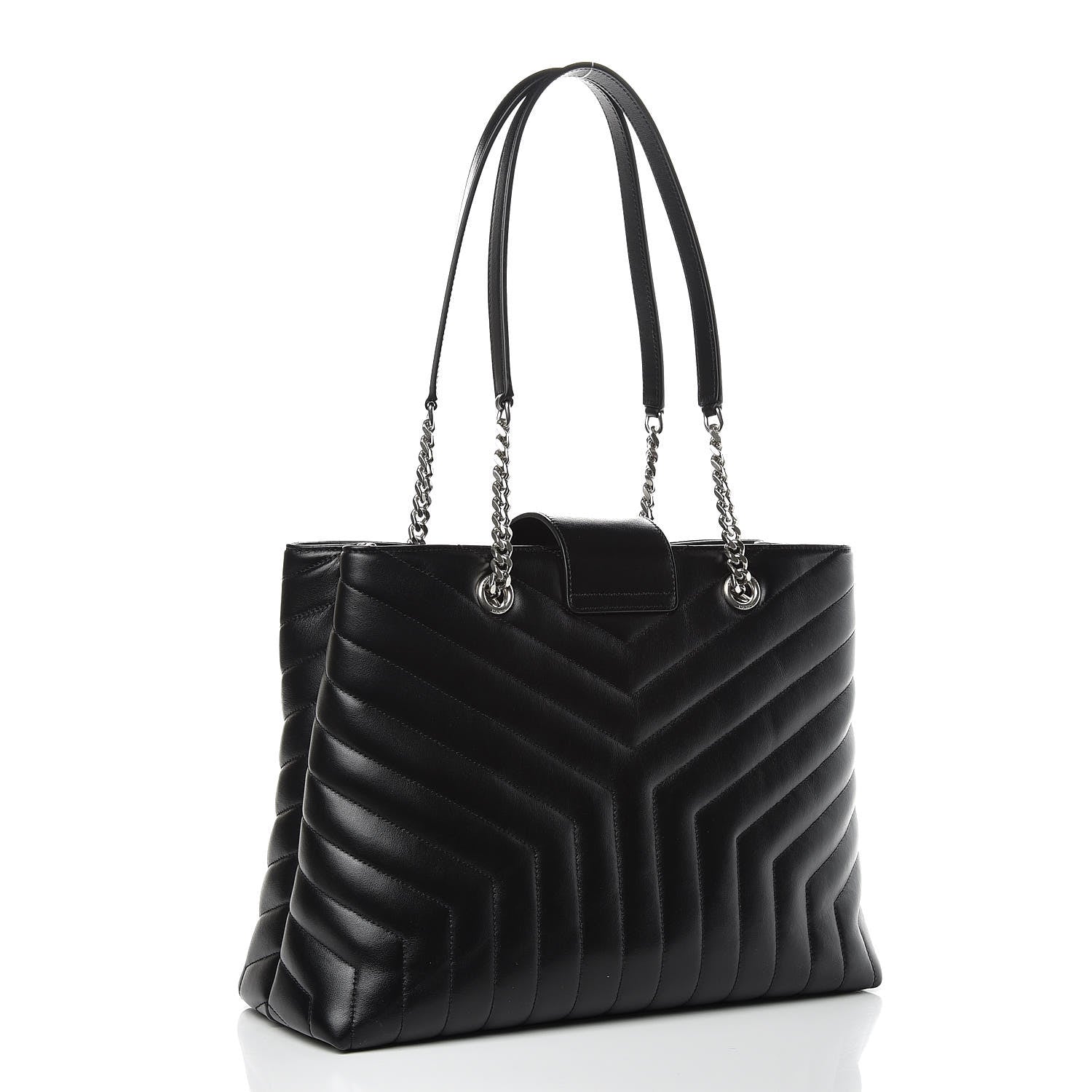 Saint Laurent Calfskin Y Quilted Monogram Large Loulou Shopper Black 10 of 10