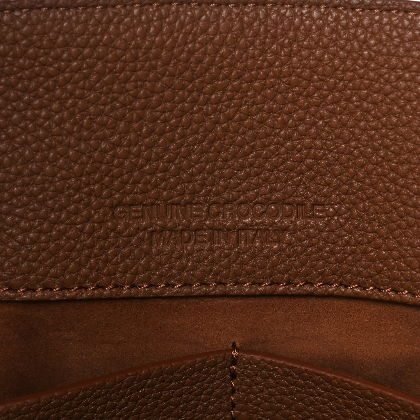 Calfskin Crocodile Cristie Satchel Brown