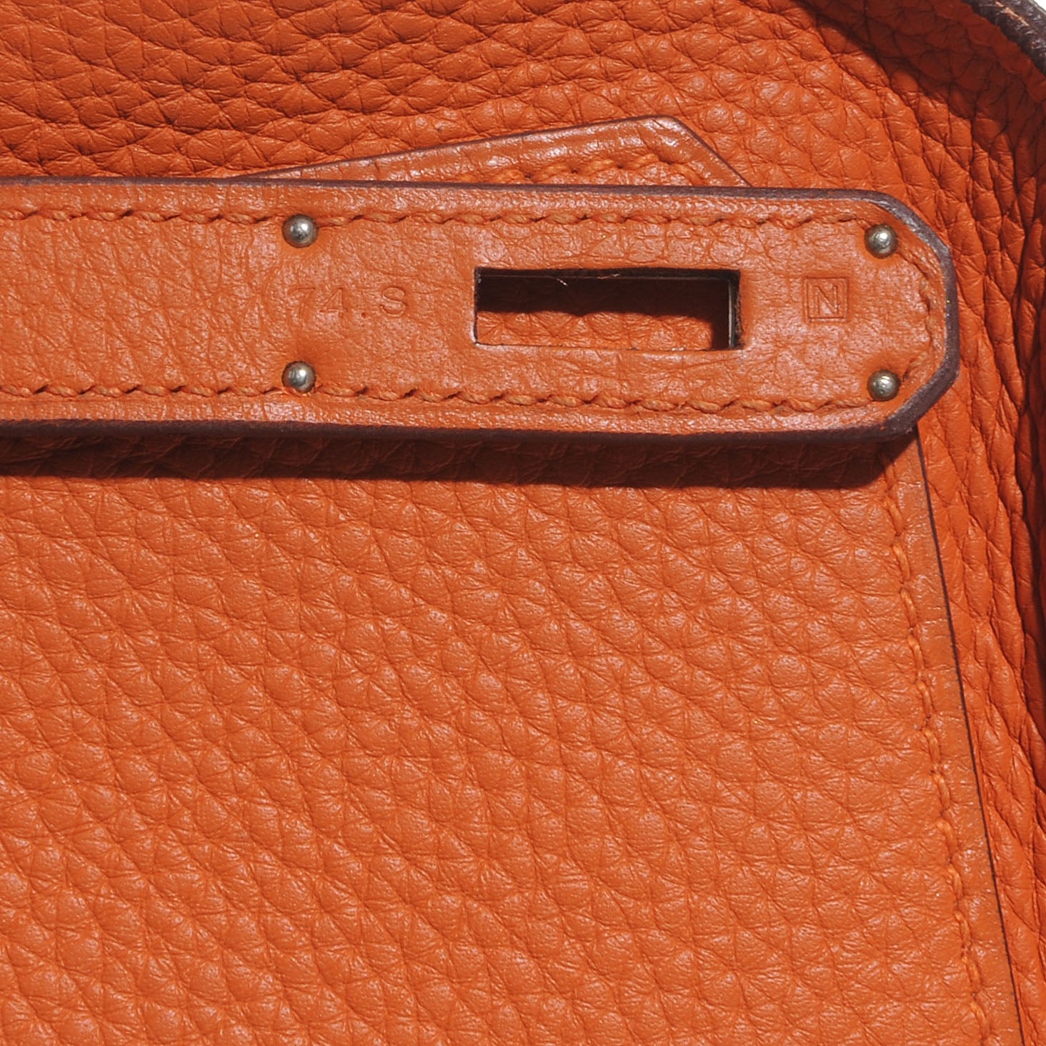 Hermes Taurillon Clemence Jypsiere 28 Orange 7 of 9