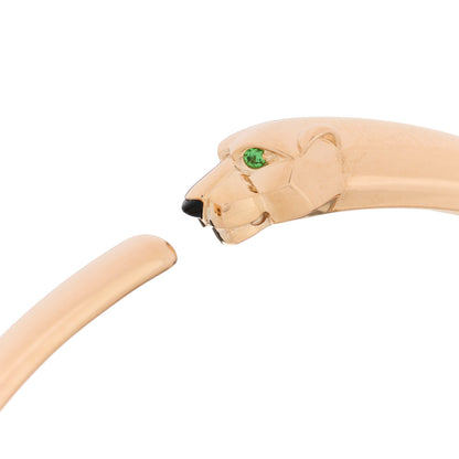 Cartier 18K Pink Gold Tsavorite Black Onyx Panthere De Cartier Bracelet 2 of 8