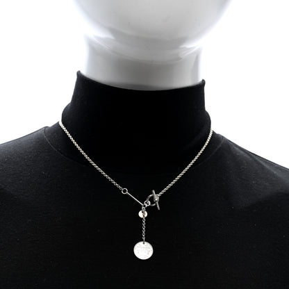 Hermes Sterling Silver 18K Rose Gold PM Ex-Libris Pendant Necklace 2 of 4
