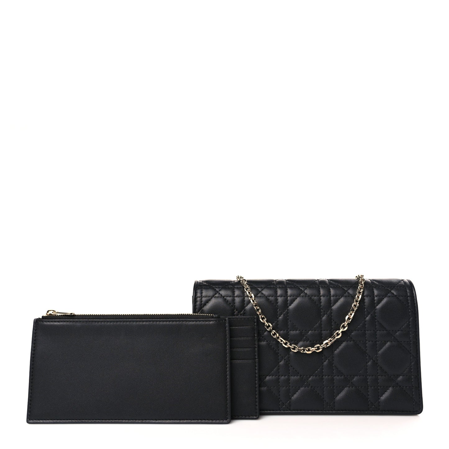 Lambskin Cannage Lady Dior Pouch Black