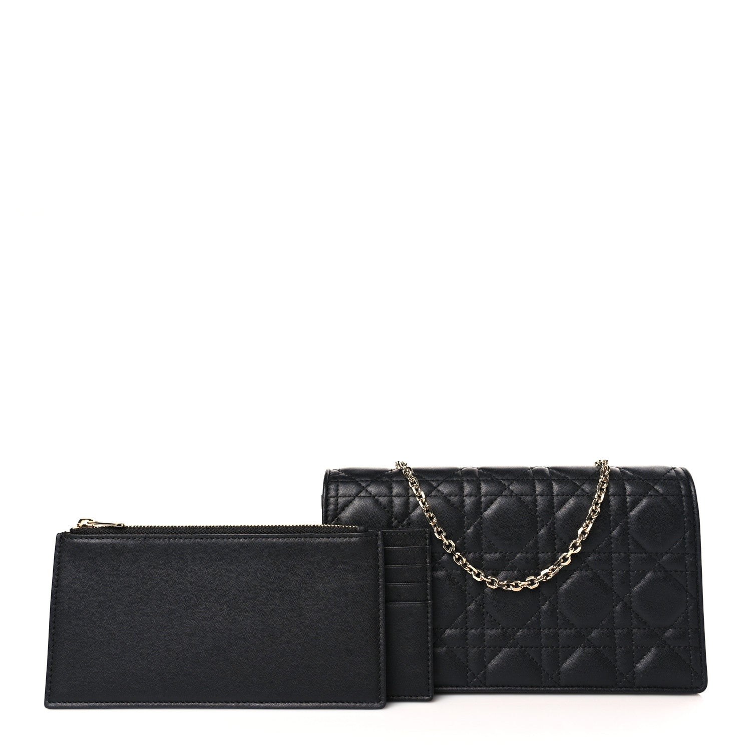 Christian Dior Lambskin Cannage Lady Dior Pouch Black 1 of 11