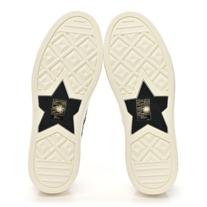 Christian Dior Canvas Toile De Jouy Embroidered Womens Walk Dior Low Top Sneakers 38.5 White Navy 6 of 11