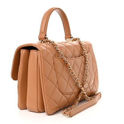 Chanel Lambskin Quilted Medium Trendy CC Flap Dual Handle Bag Camel 3 of 13