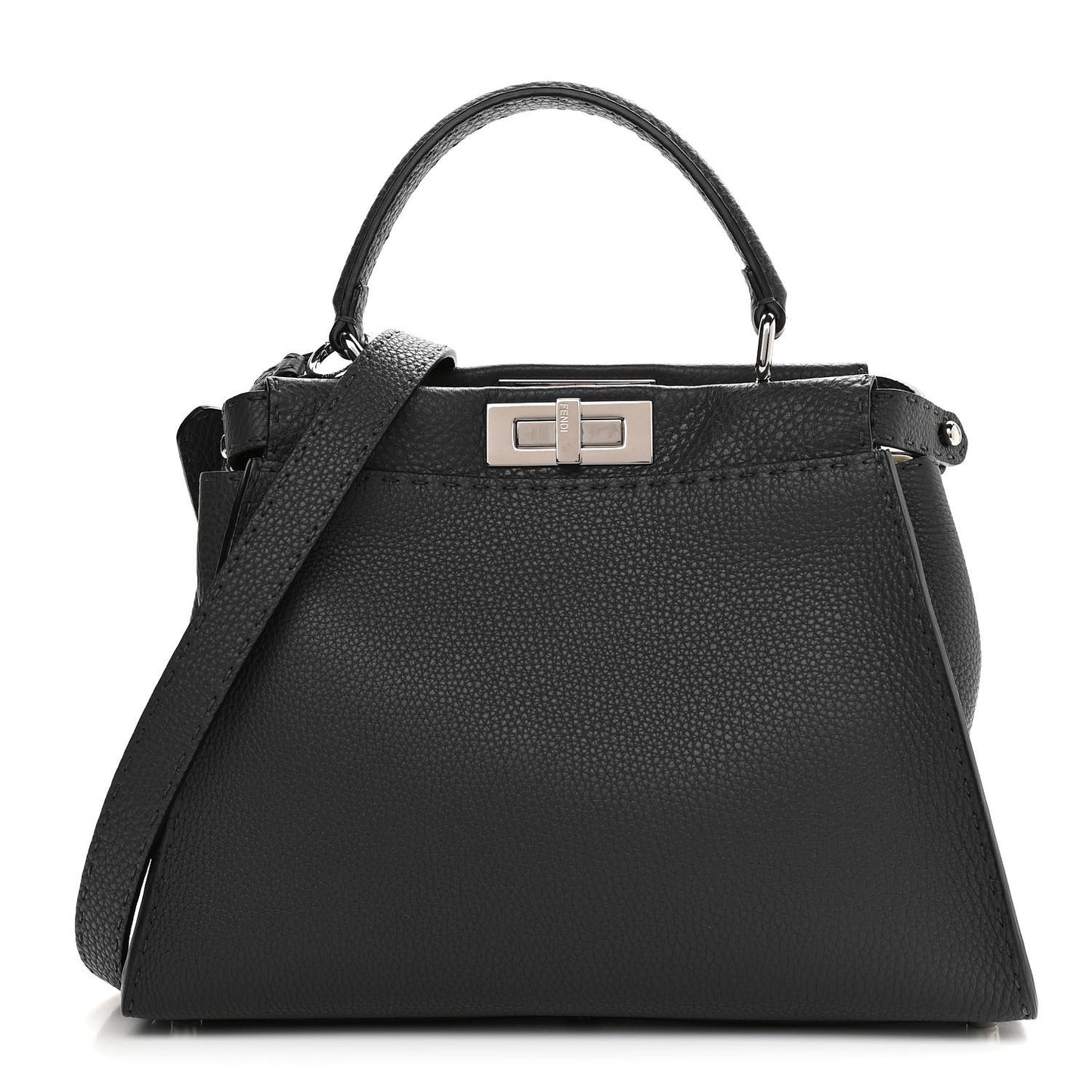 Cuoio Romano Selleria Bi-Color Medium Peekaboo Iconic Satchel Asfalto Latte