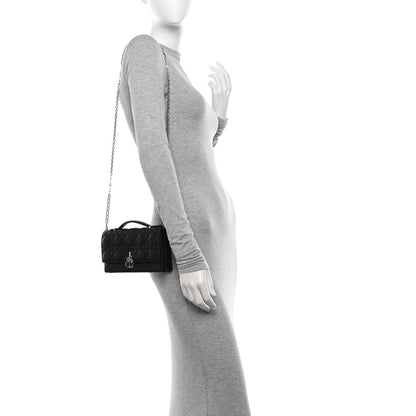 Christian Dior Lambskin Cannage Mini My Dior Top Handle Clutch Black 2 of 11