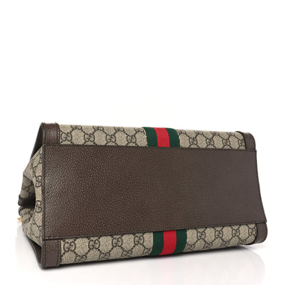 Gucci GG Supreme Monogram Web Medium Ophidia Tote Bag Brown 4 of 10