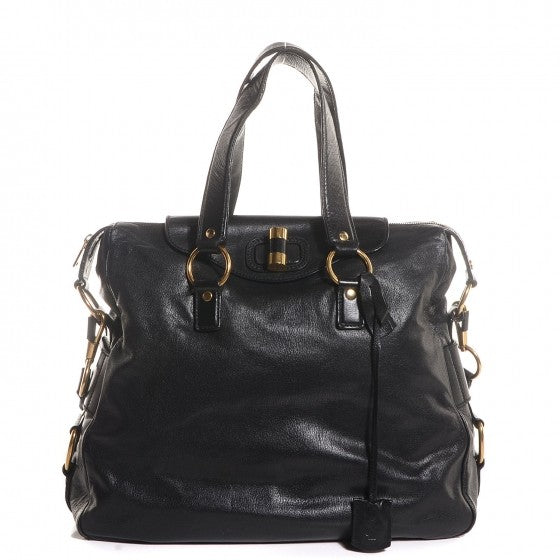 Leather Muse Messenger Bag Black